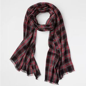 LOFT Shimmer Plaid Scarf